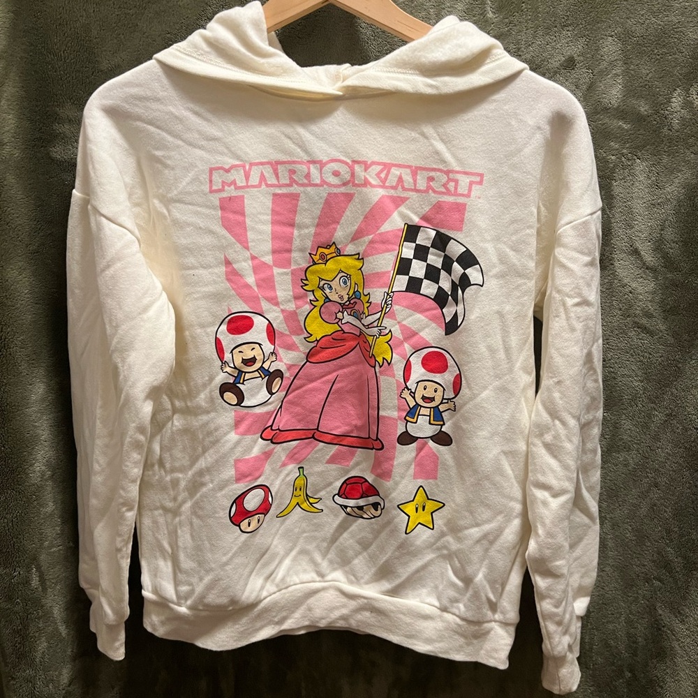 Nintendo White Sweatshirt Playful Graphic Hoodie